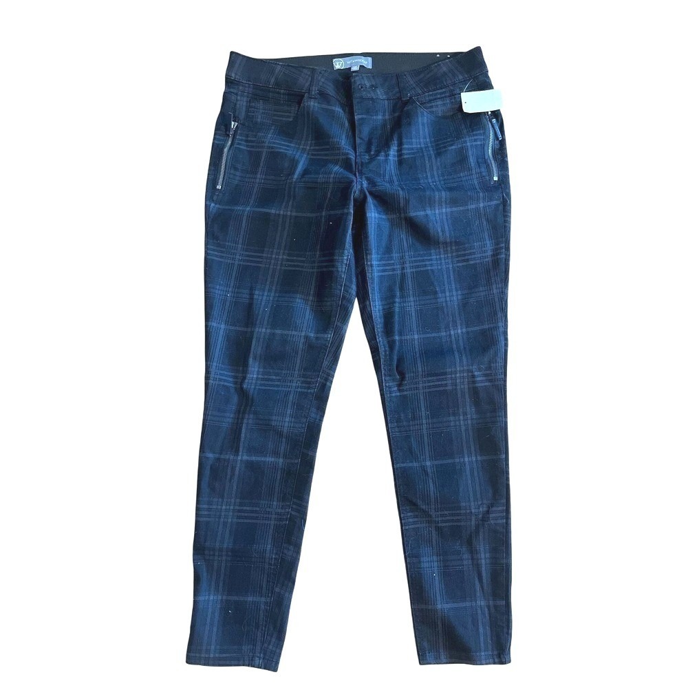 WIT & WISDOM‎ PANTS 12P PLAID AB-SOLUTION SKINNY STRETCH WORK CASUAL CHIC